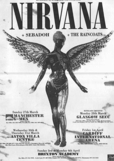 Noir aesthetic poster in portrait orientation. The artwork shows a stylized character surrounded by deep shadows and futuristic typography elements