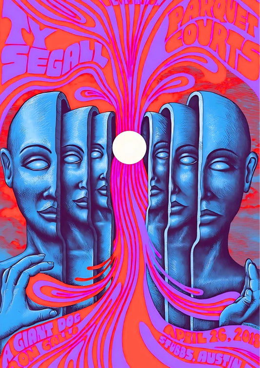 Typographical artwork filled with dense pseudo-scientific text and formulas in white on black, centered around the title "Split Mind Theory."