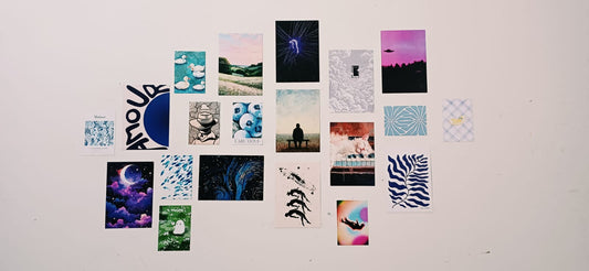 wall poster ideas for bedroom - aesthetic art prints collage on bedroom wall