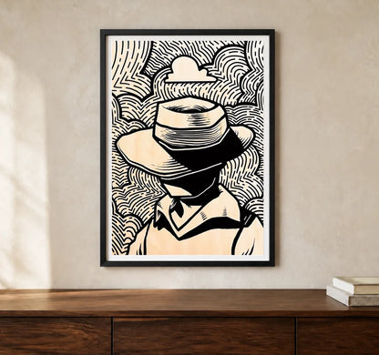 Product-focused lifestyle view of A4 · Black Gallery Frame - gallery image 1 of 5