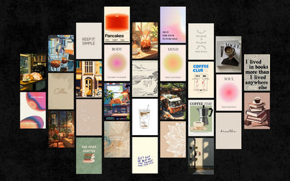 Collection of various posters with different designs and text on a black background