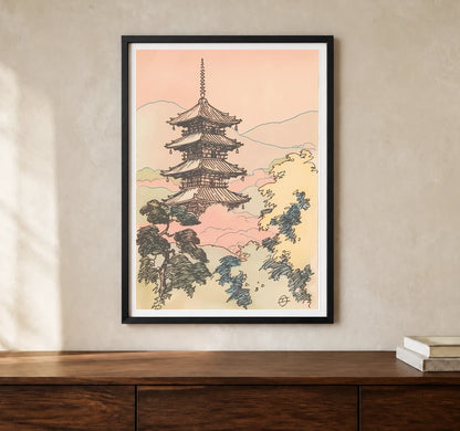 Product-focused lifestyle view of A4 · Black Gallery Frame - gallery image 1 of 5