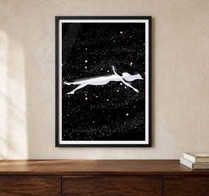 Product-focused lifestyle view of A4 · Black Gallery Frame - gallery image 1 of 5