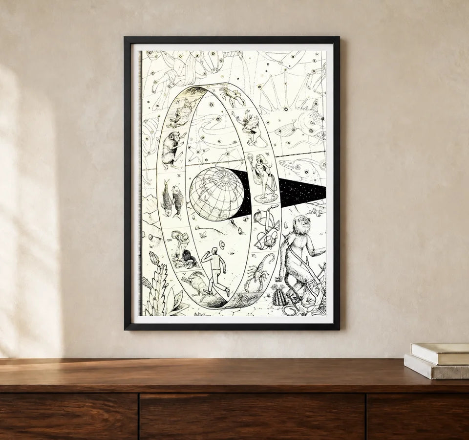Product-focused lifestyle view of A4 · Black Gallery Frame - gallery image 1 of 5
