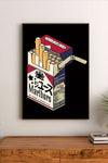 Portrait poster featuring a stylized Marlboro cigarette box with Japanese text and vintage design elements against a black background
