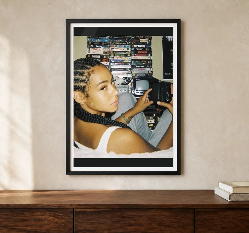 Product-focused lifestyle view of A4 · Black Gallery Frame - gallery image 1 of 5