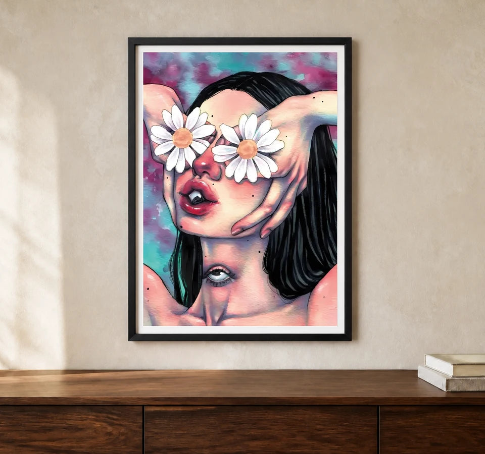 Product-focused lifestyle view of A4 · Black Gallery Frame - gallery image 1 of 5