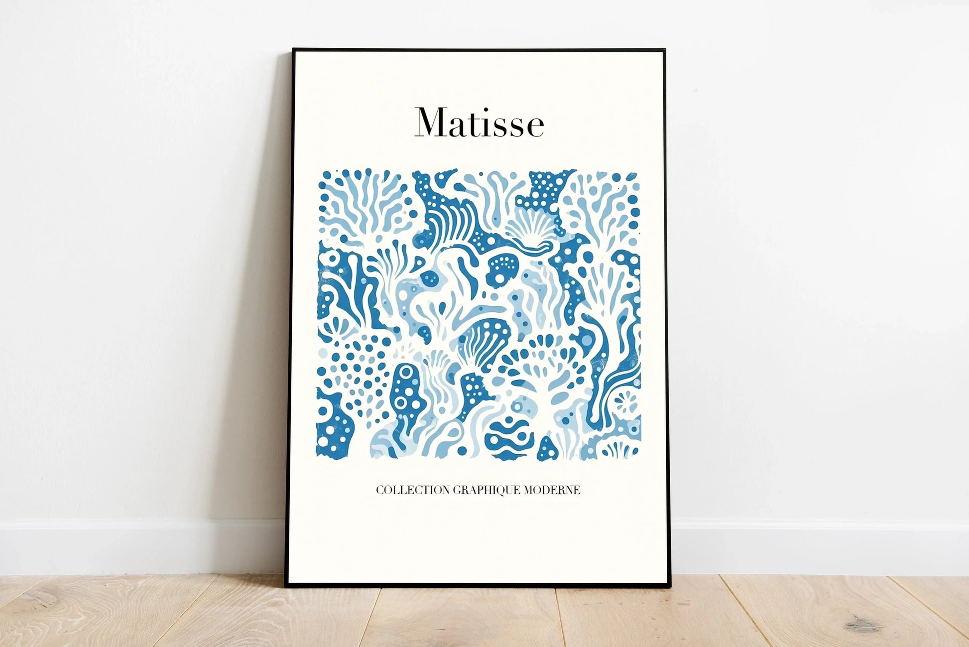 Portrait orientation anime design utilizing contrasting royal and navy blue tones, depicting figures with complex linework and dramatic composition