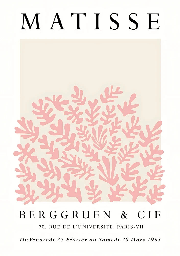 Botanical art poster composition of stylized lemon branches and foliage displayed against a crisp white background with accents of pale pink text