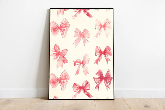 Portrait cottagecore botanical poster featuring a delicate cluster of mushrooms, ferns, and soft pastel flowers in muted greens and creams