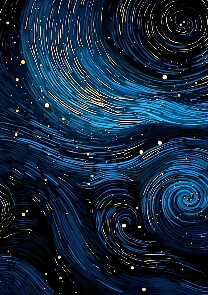 Scientific astronomical diagram print detailing constellation lines and celestial maps over deep blue, star-filled space background