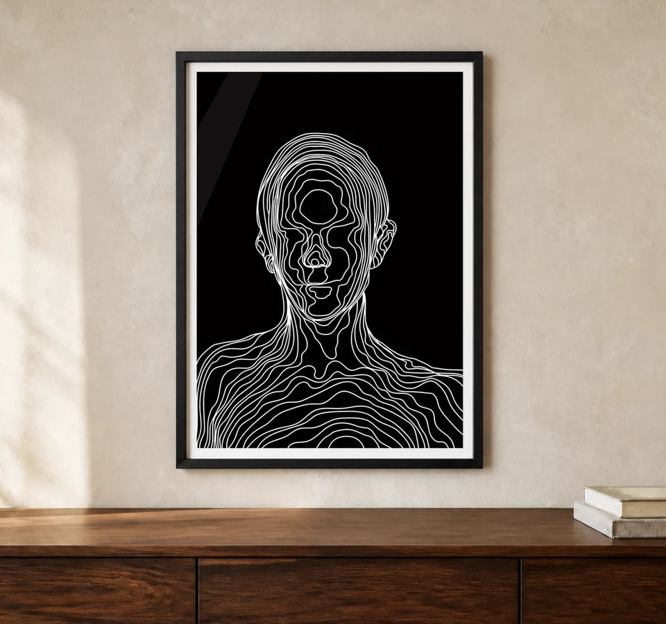 Product-focused lifestyle view of A4 · Black Gallery Frame - gallery image 1 of 5