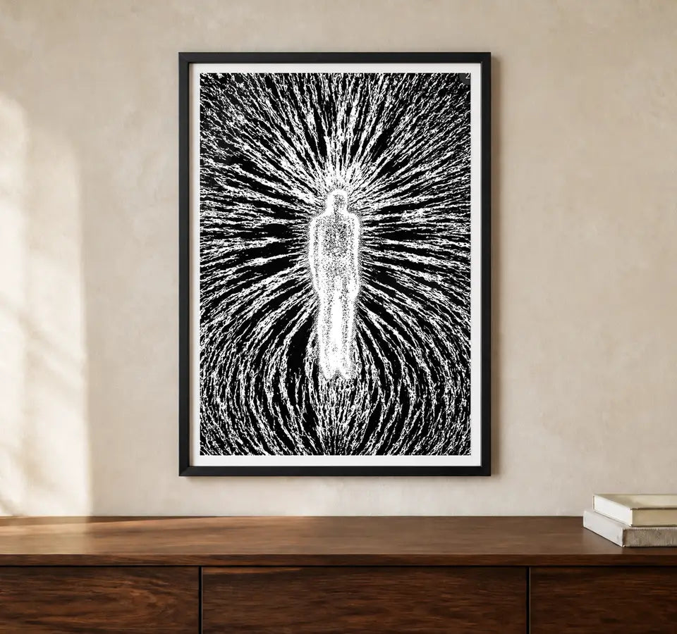 Product-focused lifestyle view of A4 · Black Gallery Frame - gallery image 1 of 5