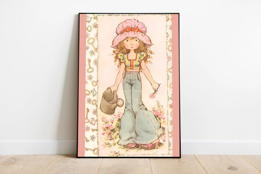 Portrait design featuring dense watercolor botanicals: delicate ferns, vibrant wild mushrooms, and mixed foliage in earth tones