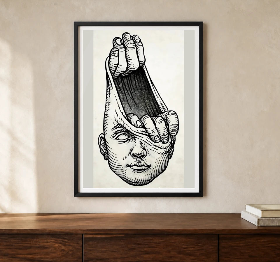 Product-focused lifestyle view of A4 · Black Gallery Frame - gallery image 1 of 5