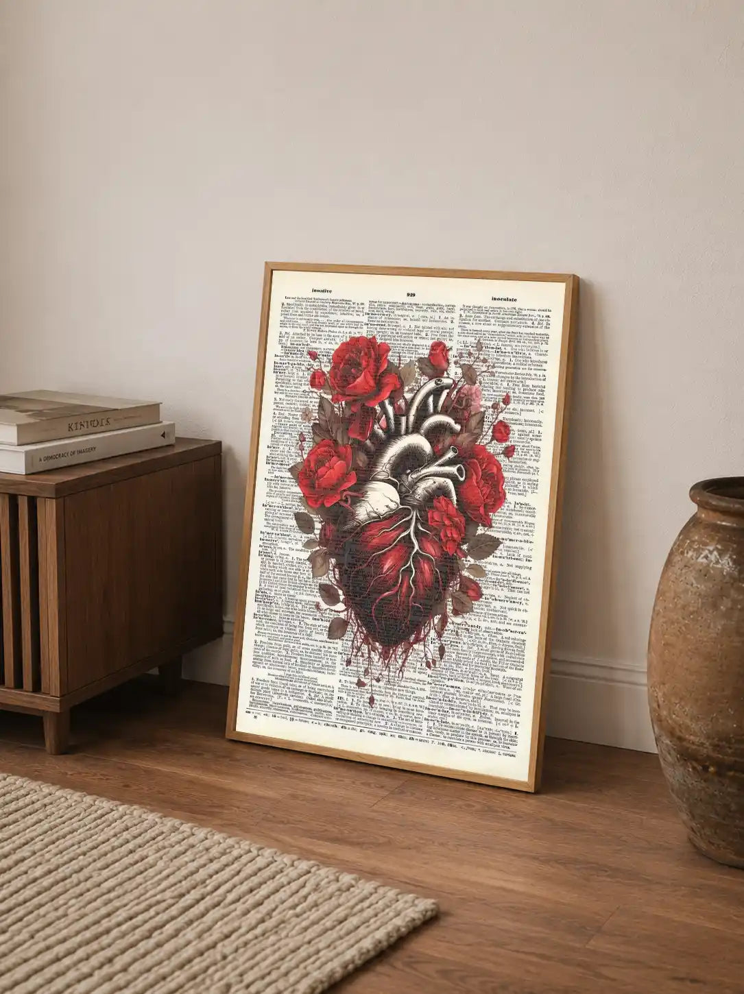 Detailed gothic botanical artwork featuring deep floral arrangements and sprawling thorny vines printed in dramatic black tones