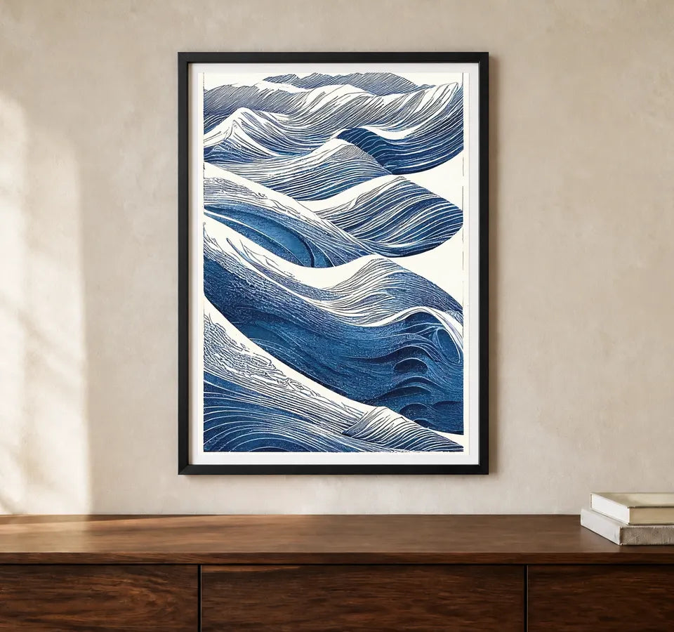 Product-focused lifestyle view of A4 · Black Gallery Frame - gallery image 1 of 5