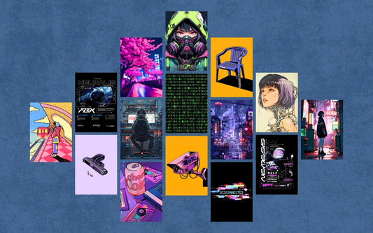 Cyberpunk style portrait of an augmented figure using neon red and cyan lines against deep black, emphasizing technological detail