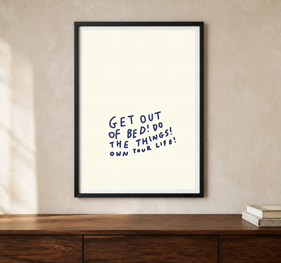 Product-focused lifestyle view of A4 · Black Gallery Frame - gallery image 1 of 5