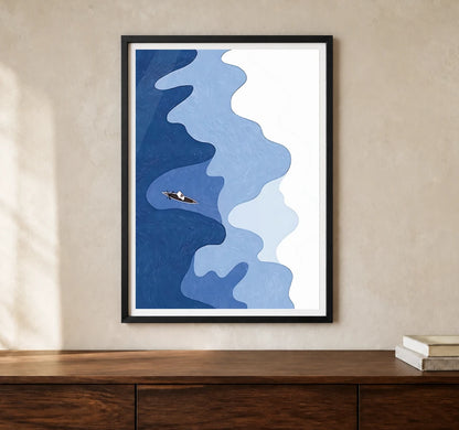 Product-focused lifestyle view of A4 · Black Gallery Frame - gallery image 1 of 5