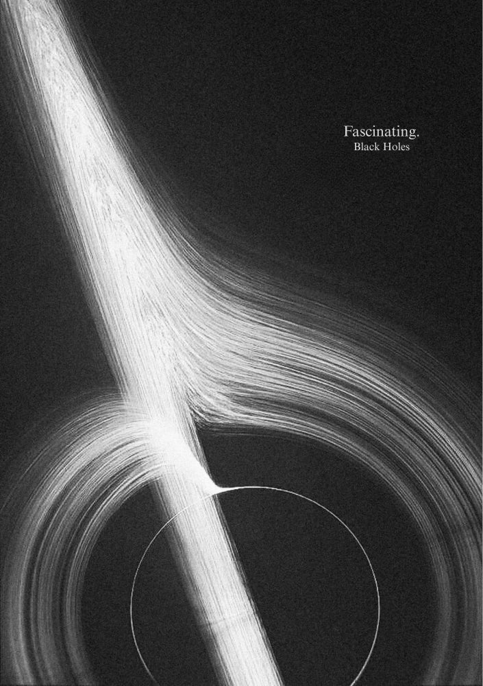 Minimalist schematic design illustrating orbital paths or stellar mechanics, rendered in crisp white lines against a matte black background