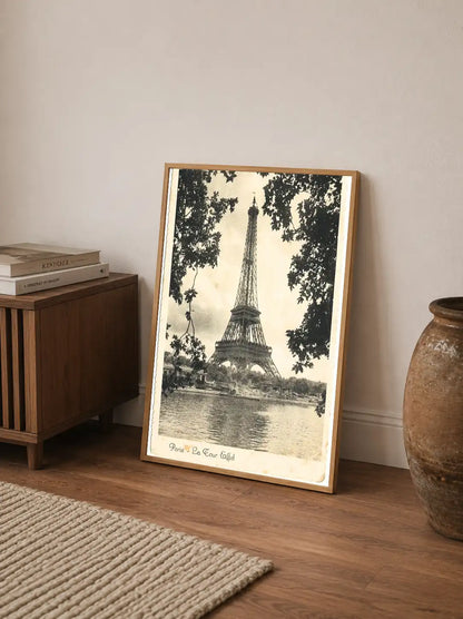 The artwork emphasizes vertical composition with stacked vintage typefaces and linear drawings of faded monumental pillars