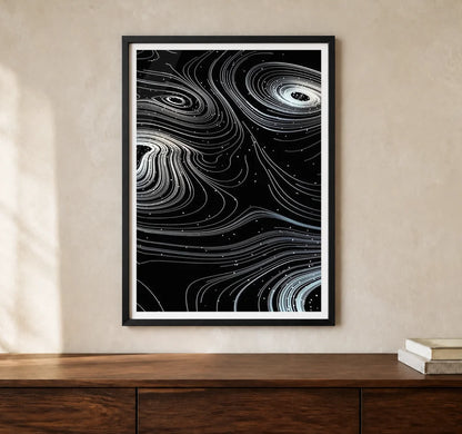 Product-focused lifestyle view of A4 · Black Gallery Frame - gallery image 1 of 5
