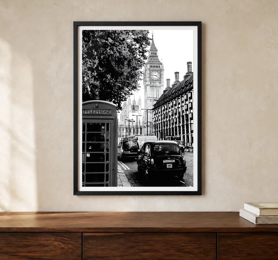 Product-focused lifestyle view of A4 · Black Gallery Frame - gallery image 1 of 5