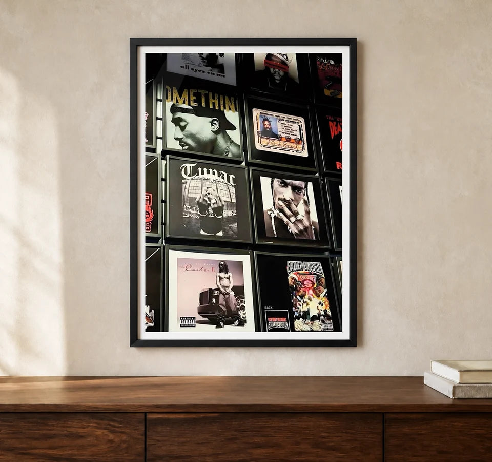Product-focused lifestyle view of A4 · Black Gallery Frame - gallery image 1 of 5