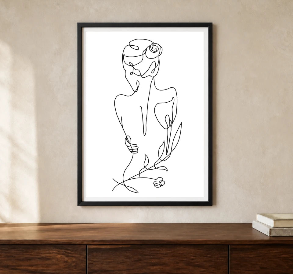 Product-focused lifestyle view of A4 · Black Gallery Frame - gallery image 1 of 5