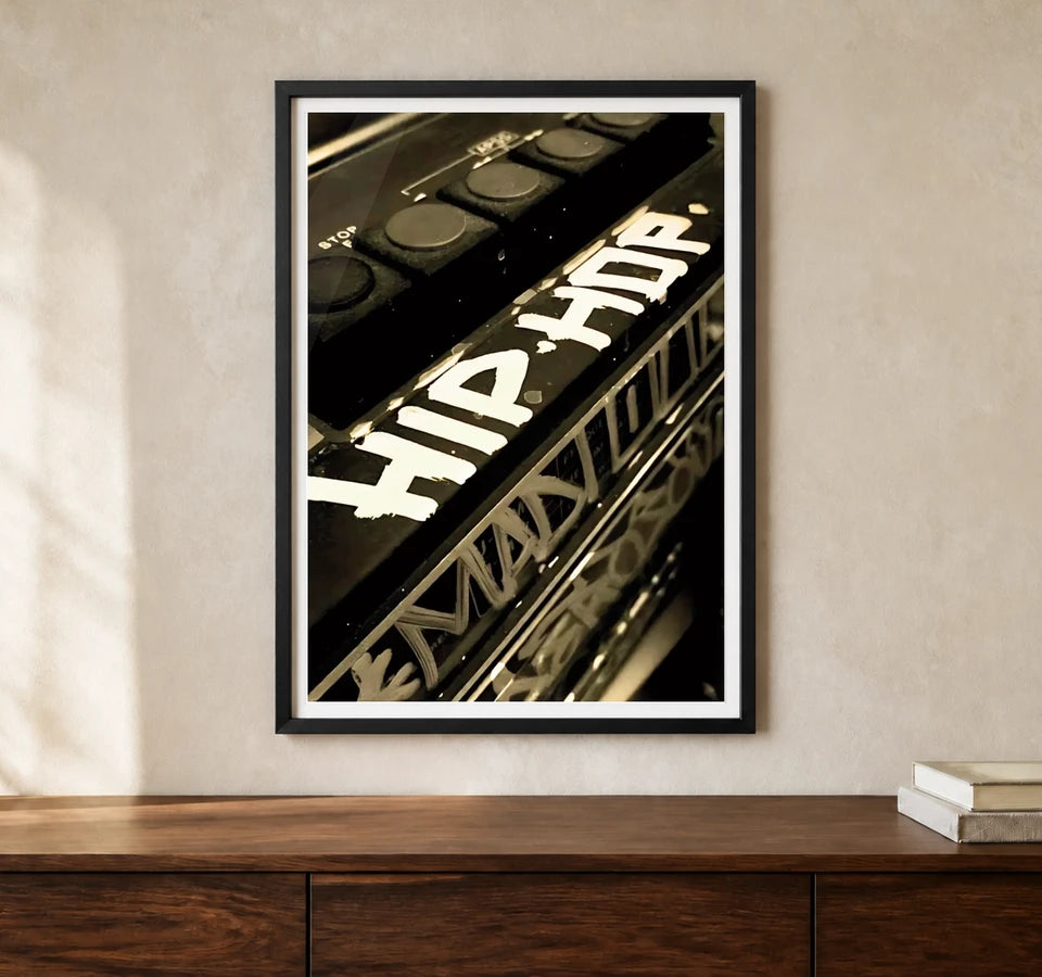 Product-focused lifestyle view of A4 · Black Gallery Frame - gallery image 1 of 5