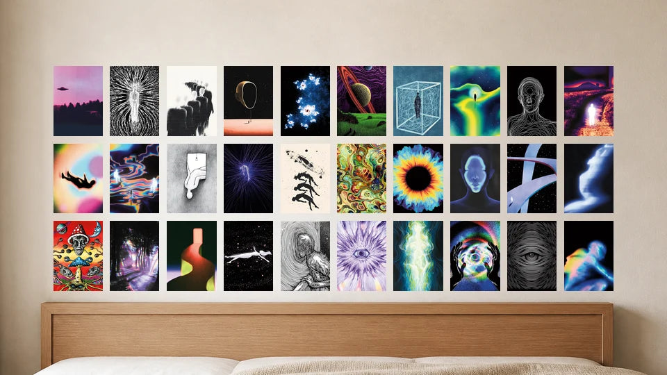 Product-focused lifestyle view of A5 · 30 posters - gallery image 1 of 5