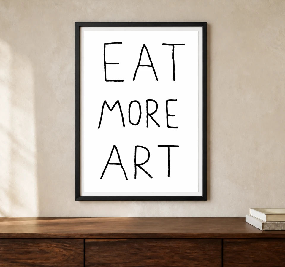 Product-focused lifestyle view of A4 · Black Gallery Frame - gallery image 1 of 5