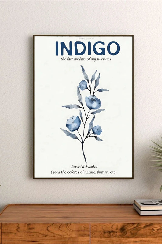 Vintage scientific sketch poster featuring cataloged drawings, stylized text elements, and indigo archive notes in sepia and muted blues
