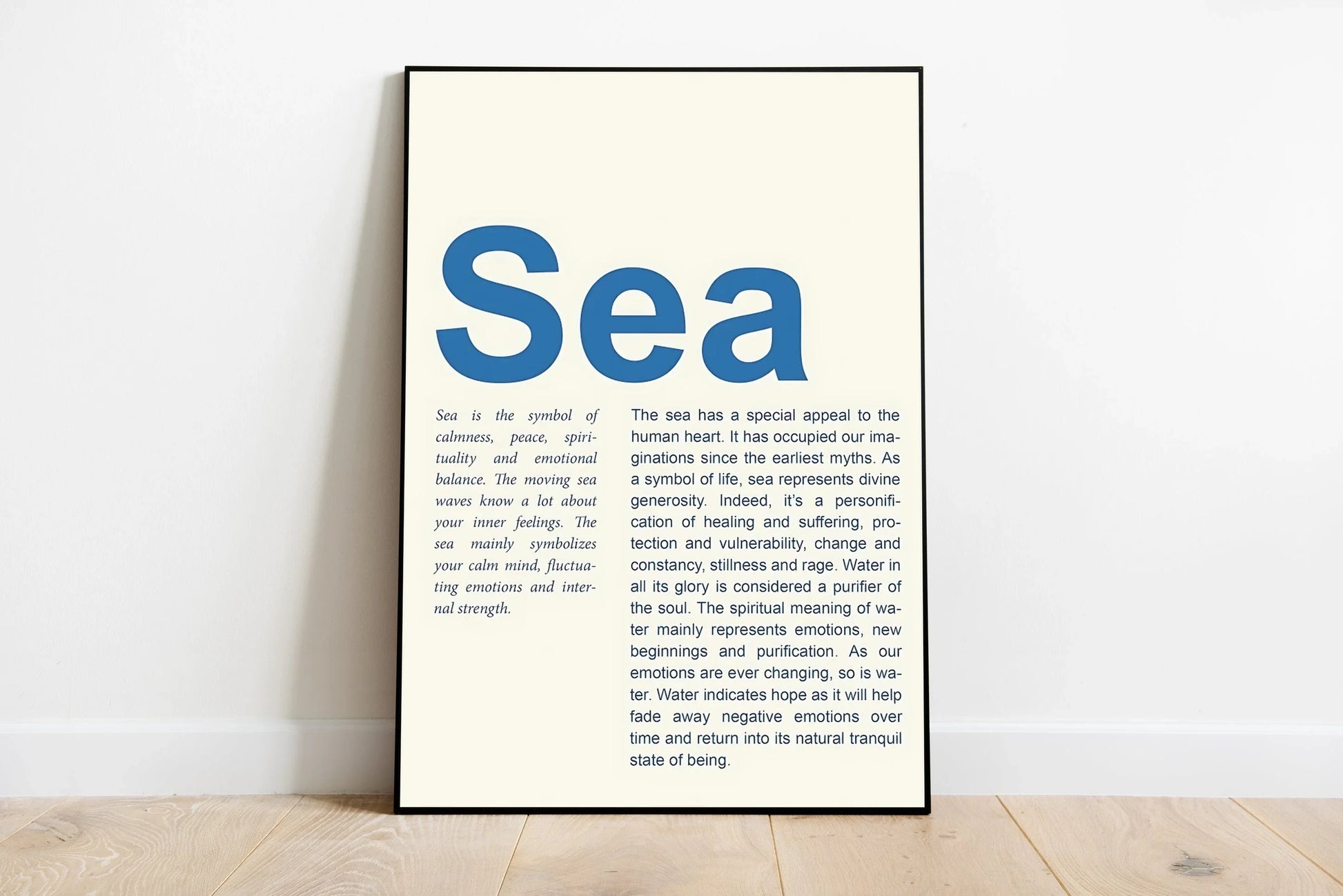 Abstract nautical artwork with a serene color palette of pale blues and seafoam greens, suggesting depth and subtle watery movement within the design