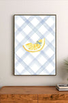 Minimalist yellow lemon graphic on white background, presenting a simple, clean line drawing botanical depiction of citrus fruit