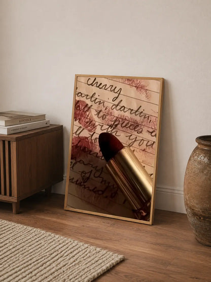 Abstract graphic art featuring distressed typography and shadowy figures in deep black, crimson, and aged parchment tones