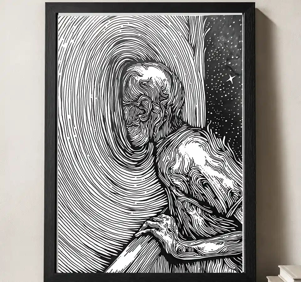 Styled close-up of A4 · Black Gallery Frame - gallery image 3 of 5