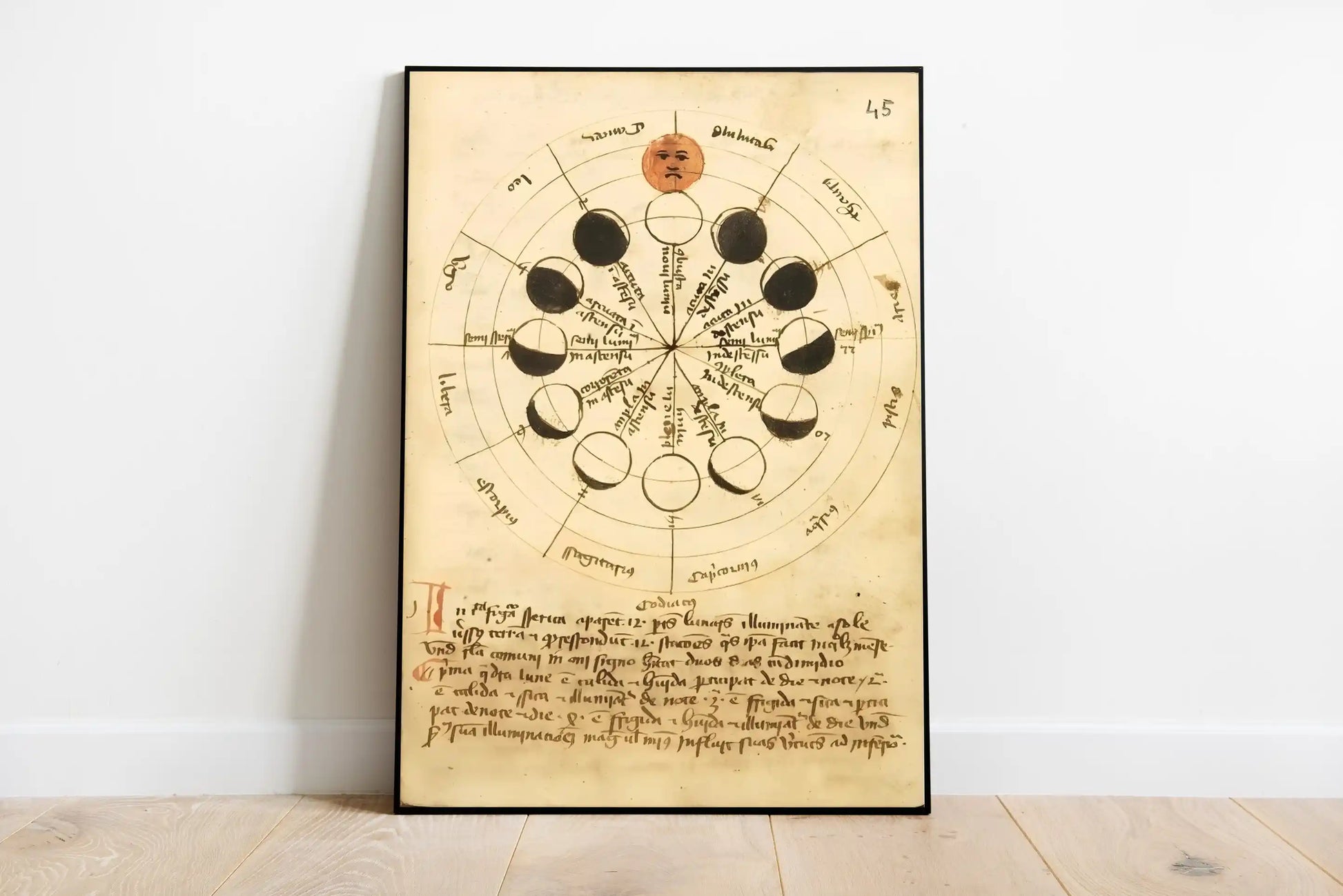 Portrait poster featuring complex celestial diagrams, interwoven with gothic typography and dark blue/gold alchemical symbols