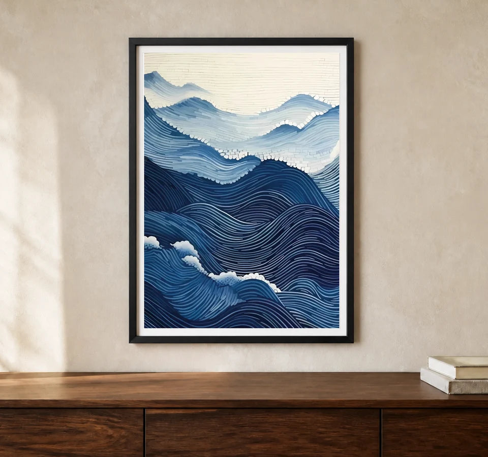 Product-focused lifestyle view of A4 · Black Gallery Frame - gallery image 1 of 5