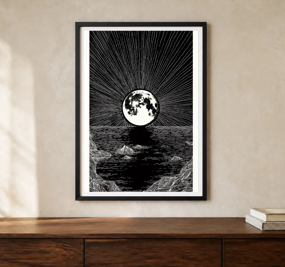 Product-focused lifestyle view of A4 · Black Gallery Frame - gallery image 1 of 5