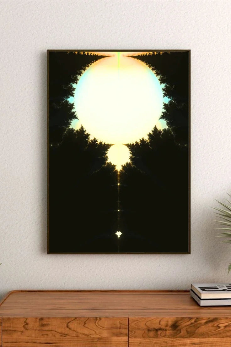 Abstract portrayal of dimensional rifts using deep indigo and vibrant teal tones, showing structured cosmic voids and energy streams
