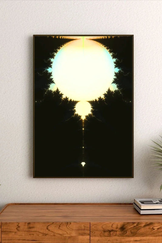 Abstract portrayal of dimensional rifts using deep indigo and vibrant teal tones, showing structured cosmic voids and energy streams