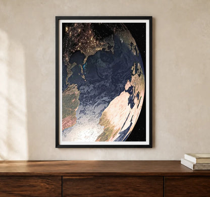 Product-focused lifestyle view of A4 · Black Gallery Frame - gallery image 1 of 5