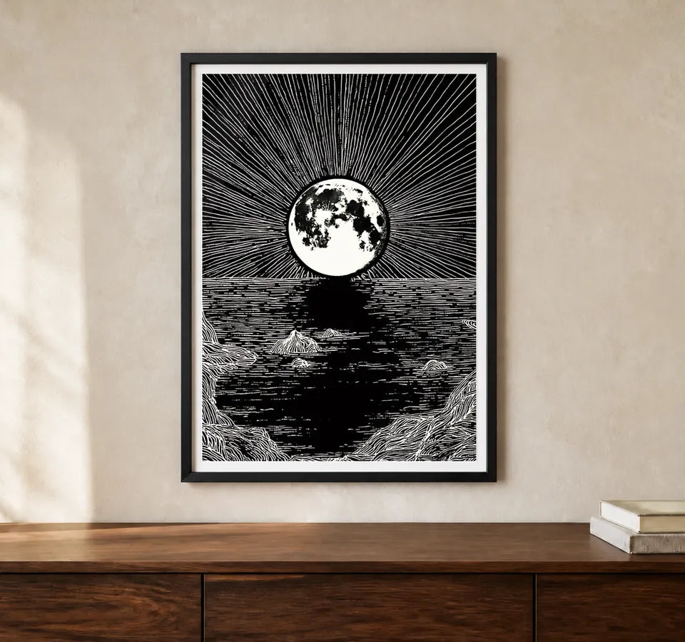 Product-focused lifestyle view of A4 · Black Gallery Frame - gallery image 1 of 5
