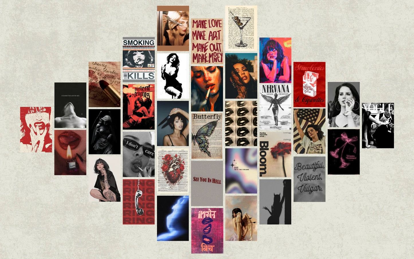 Noir Muse | Wall collage kit wall art poster display - Gallery Wall Poster Kit