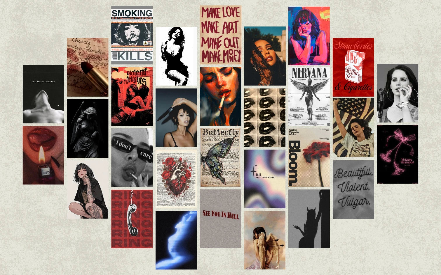 A curated gallery collage featuring diverse monochrome portraits, abstracted figures, and detailed artistic fragments in deep, moody shadows