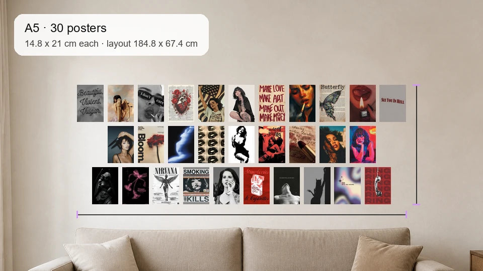 Size reference for A5 · 30 posters - gallery image 4 of 5
