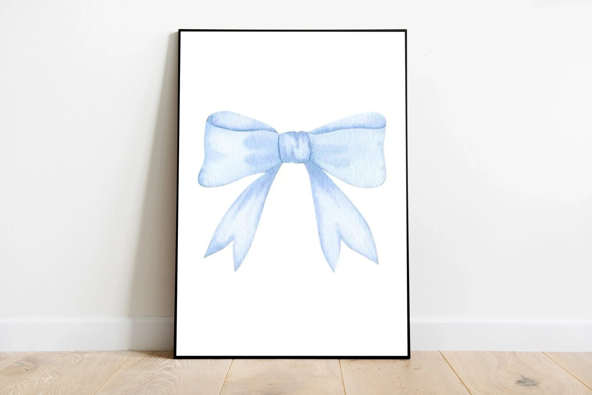 Abstract vertical composition utilizing curved geometric washes and minimal linework across a light blue and white palette