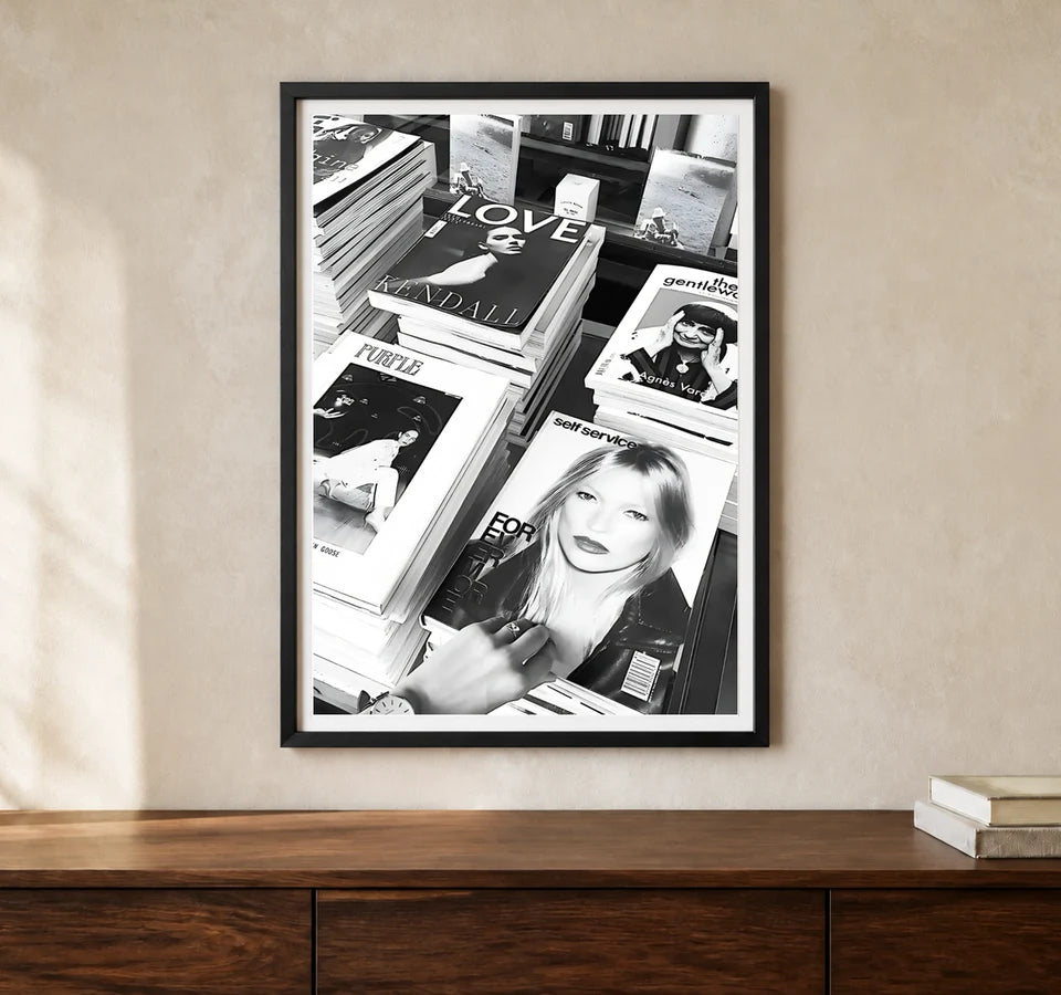 Product-focused lifestyle view of A4 · Black Gallery Frame - gallery image 1 of 5